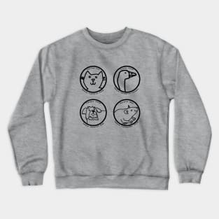 Space Crew Portraits Line Drawing Crewneck Sweatshirt